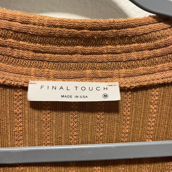 Final Touch Women Tan Brown Button Sweater Size M - Picture 3 of 4